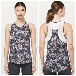 Lululemon Sculpt Tank II Top Sheer Mesh Panels Dappled Daze Multi XS 2